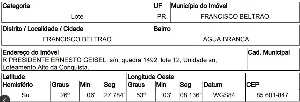 Terreno - Francisco Beltrao - Desocupado — foto 2