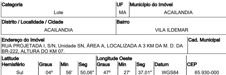 Terreno - Acailandia - Ocupado — foto 2